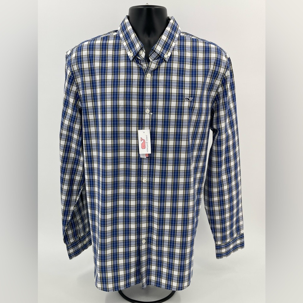 Vineyard Vines Maple Plaid Slim Fit Whale Shirt in‎ Deep Bay Men’s XL New NWT